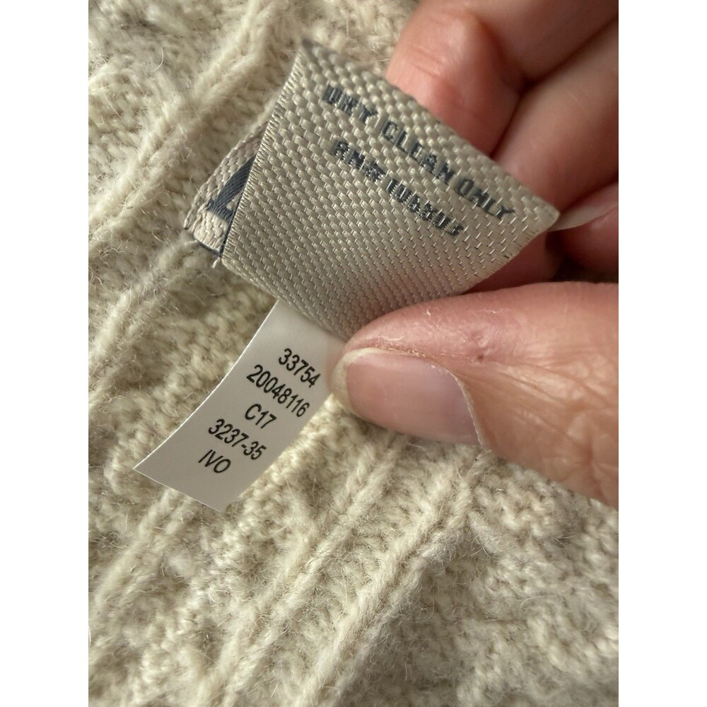 Duluth Trading Wool Cashmere Blend Fisherman Cable Knit Cardigan Sweater S - Picture 8 of 14